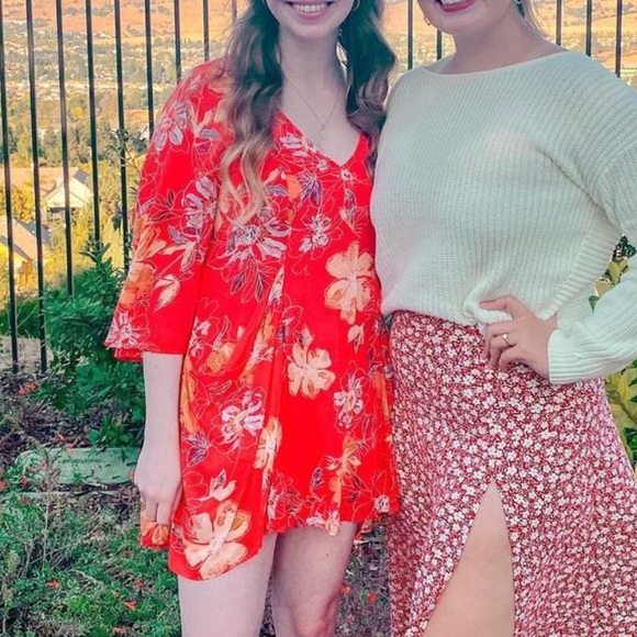 Free People Floral Mini Dres - Picture 10 of 10